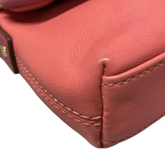 Auth COACH - Pink Leather Pouch - Picture 10 of 11